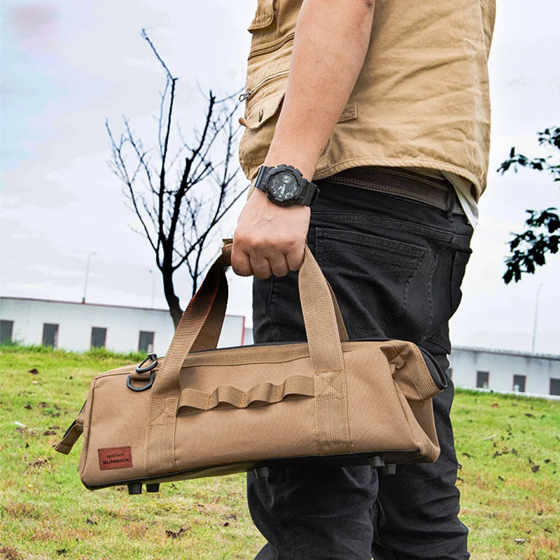 Camping Gear Bag Camping Tool Bag Large Capacity Wide Mouth Storage Tool Bag Water Resistant Gear Bag Sturdy Bottom Tool Bag