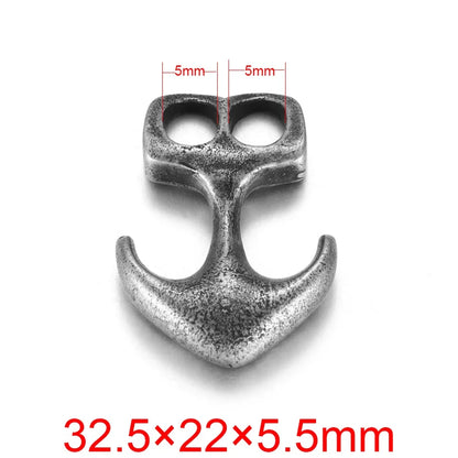 Stainless Steel Anchor Hooks Curved Double Hole for Leather Bracelet Connector Clasp Jewelry Making Findings DIY Supplies