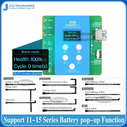 JCID JC Q1 Battery Health Quick Repair Board-Q1 For iPhone 11-15 ProMax Battery Health Pop-up Repair Reset Health Data Cycle