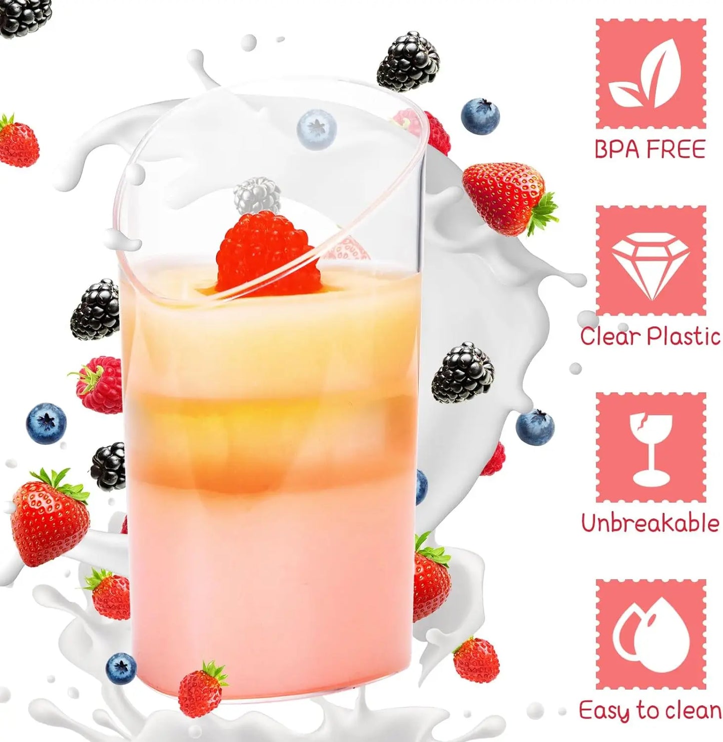 40PCS 80ml Plastic Pudding Cups Ice-Cream Mousse Dessert Picnic Party Packing Dessert Cups Christmas Supplies Matching spoon