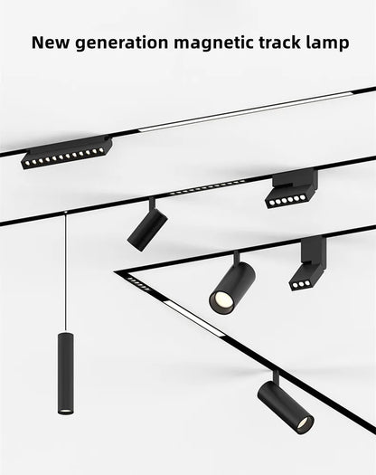 Magnetic Track Light Grille Flood Lamp Modern Embedded Flexible Linear Fixture LED Spotlight DC48V Ceiling Indoor Living