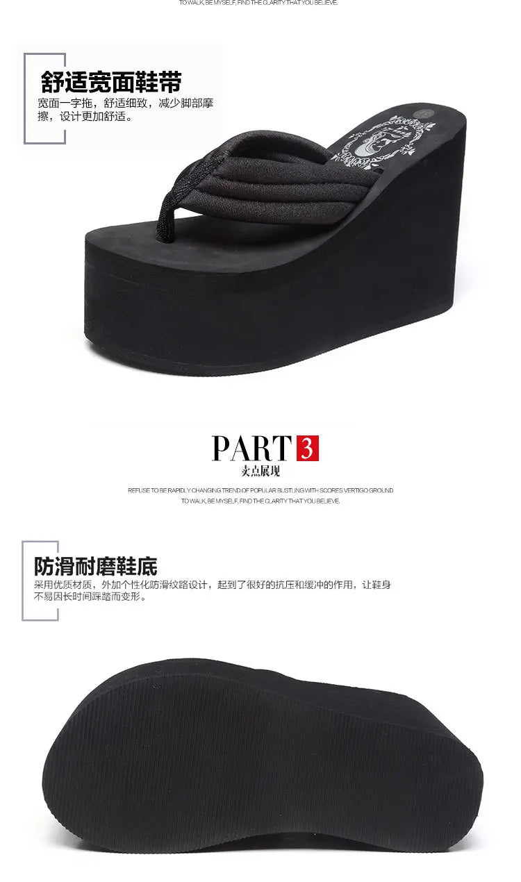 2025 flip flops for women, thick bottom, anti slip, wear-resistant, fashionable, versatile, women's outdoor cool slippers