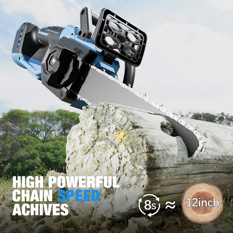 Electric Goddess 12inch Brushless Electric Chainsaw Cordless Portable Electric Saw Woodworking Tool For Makita 18V Battery Pin