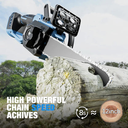 Electric Goddess 12inch Brushless Electric Chainsaw Cordless Portable Electric Saw Woodworking Tool For Makita 18V Battery Pin