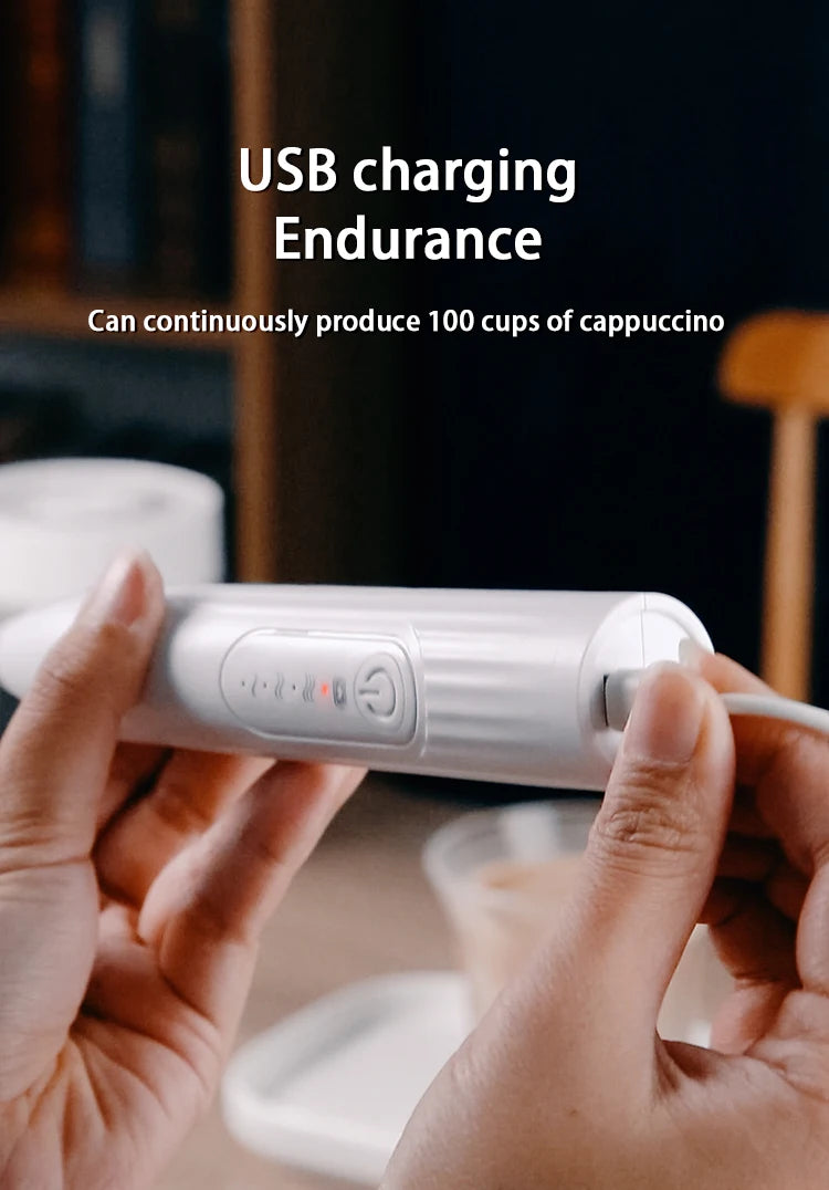 BINCOO Electric Milk Foamer Blender Stainless Steel Handheld Milk Frother Wireless Coffee Whisk Mixer Egg Beater Kitchen Tools