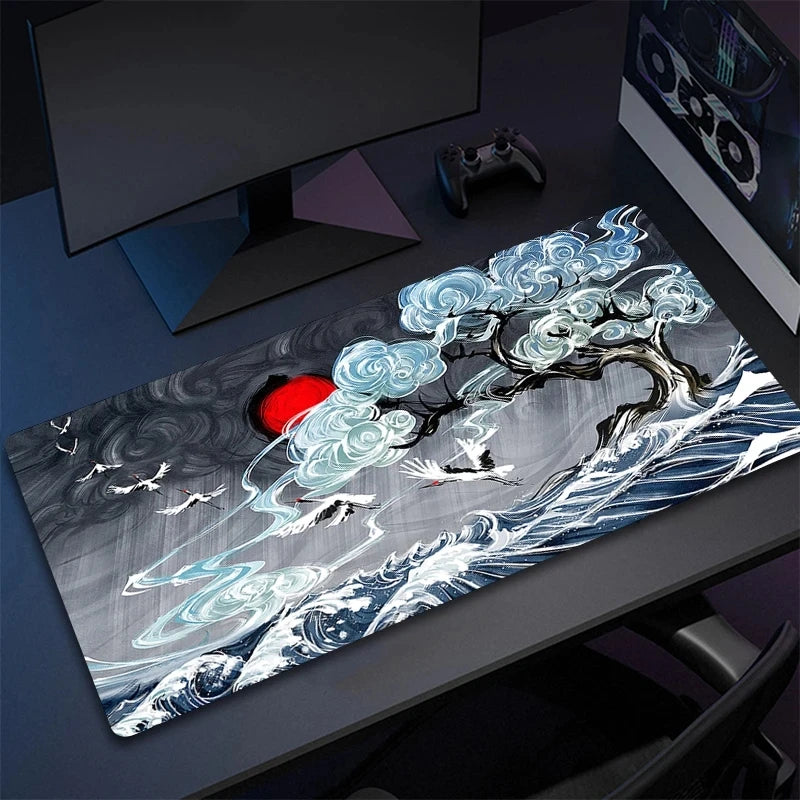 Mousepad Japan Art Great Waves Rubber Mouse Pad Lock Edge Playmat Non-Slip Office Computer Mice Pads Table Gaming Accessories