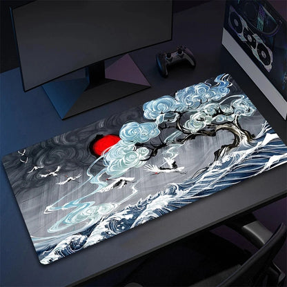 Mousepad Japan Art Great Waves Rubber Mouse Pad Lock Edge Playmat Non-Slip Office Computer Mice Pads Table Gaming Accessories
