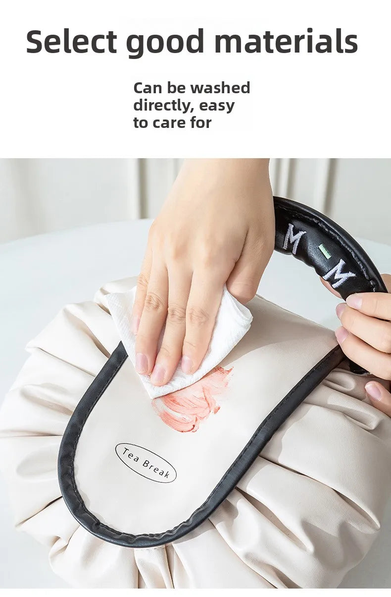 Travel Toiletry Makeup Bag   Drawstring Waterproof Large Capacity Portable Storage Bag
