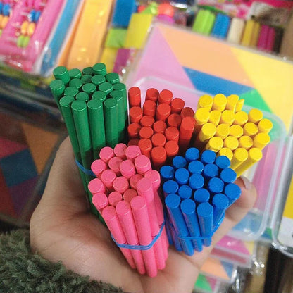 100pcs 8cm Wooden Stick with Plastic Storage Box Student Mathematical Calculation Accessories School Math Teaching Aids Supplies