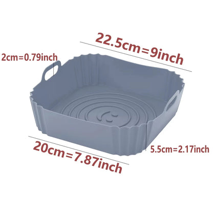 Airfryer Silicone Basket Reusable Baking Tray Silicone Mold for AirFryer Pizza Fried Chicken Basket Air Fryer Liners Accessories