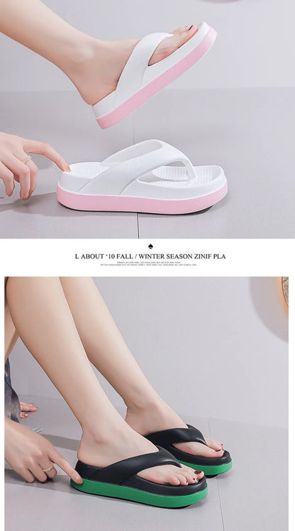 Woman Flip Flops Popular Design Shoes 2025 Trend Platform Casual Sandals Outdoor Non-slip Slippers Unique Features Flat Sandals