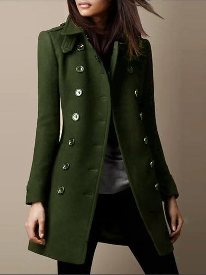 Fashion Office Coat Top Lady Casual Long Sleeve Button Coats Tops For Women Elegant Clubwear Womens Clothing Autumn Winter New