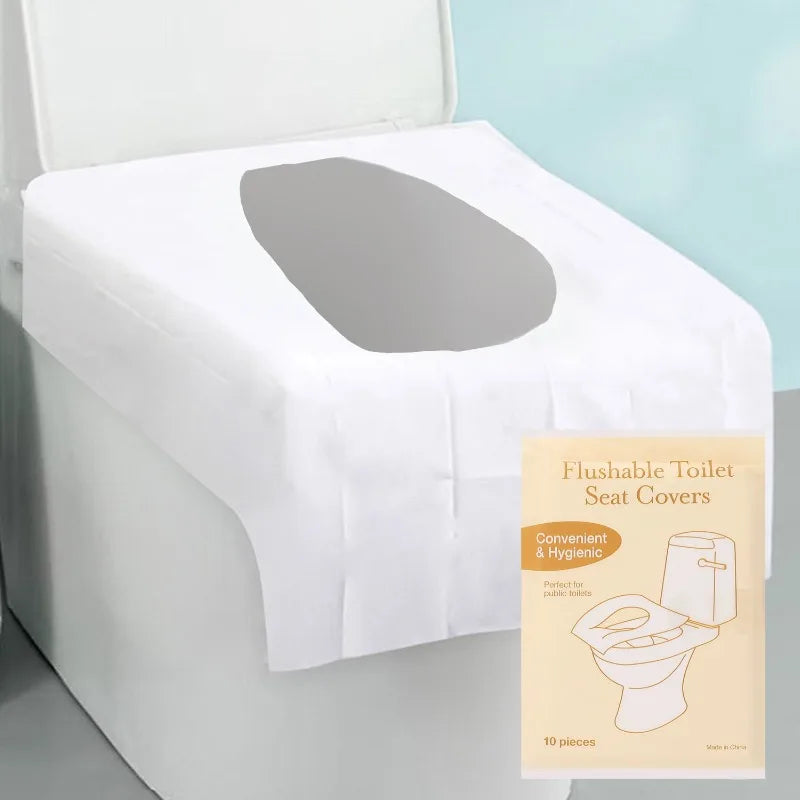 50/10pcs Disposable Toilet Seat Pads Portable Bathroom Toilet Pads Degradable Paper Portable Home Travel Camping Hotel Supplies