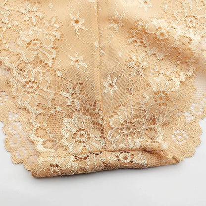 5 PCS/Set Sexy Ladies Transparent Lace Lingerie Panties Woman Cotton Crotch Solid Color Briefs Underwear