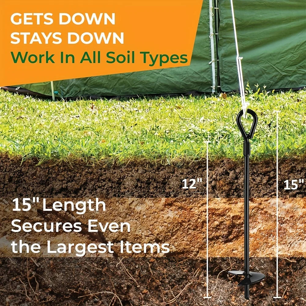 1pc Outdoor Tent Camping Site Anchor Nail Plug Hand-held Electric Drill Spiral Anchor Anchor Holder Anchor Pile Rotary Drill