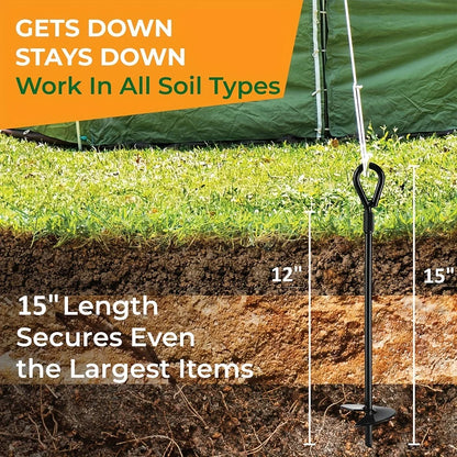 1pc Outdoor Tent Camping Site Anchor Nail Plug Hand-held Electric Drill Spiral Anchor Anchor Holder Anchor Pile Rotary Drill