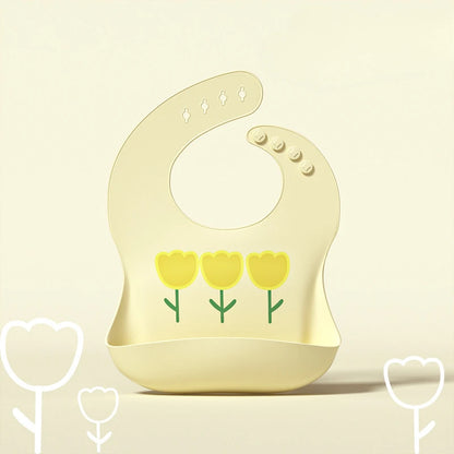 Children's Saliva Feeding Bib Cute Cartoon Baby Bib Waterproof and Adjustable Soft Silicone Bib Baby Feeding Accessories Bibs