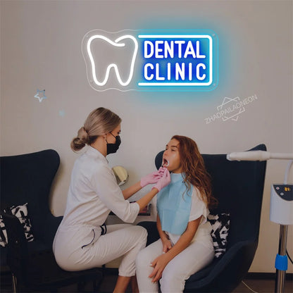 DENTAL CARE LED Neon Tooth USB Powered Neon Signs Teeth Dental Night Light 3D Wall Art & Game Room Bedroom Party Decor Lamp Sign