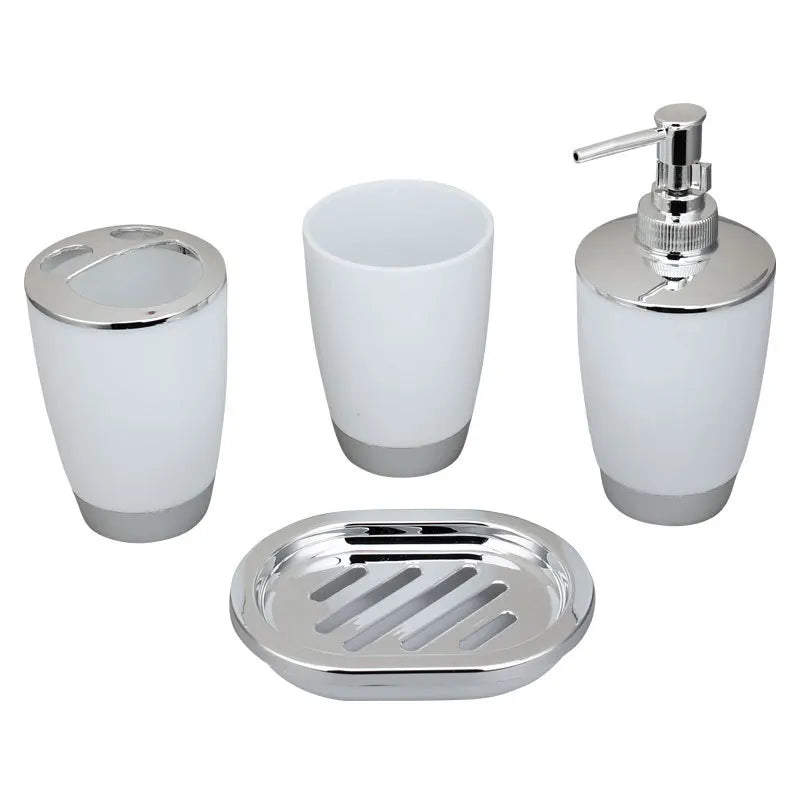 Plastic Bamboo Plastic Combination Bathroom Set, Toilet Accessories, Imitation Resin, 1 Set, 4 Piece Set