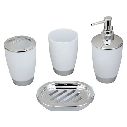 Plastic Bamboo Plastic Combination Bathroom Set, Toilet Accessories, Imitation Resin, 1 Set, 4 Piece Set