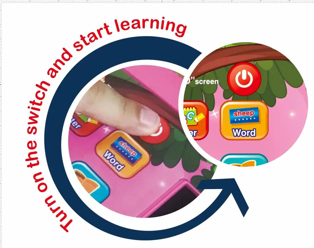 Educational Learning Computer for Kids 3+, Interactive Touchscreen Games, Portable Study Machine with ABCs/Numbers, Birthday Gif