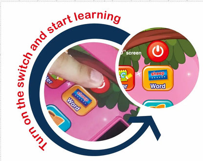 Educational Learning Computer for Kids 3+, Interactive Touchscreen Games, Portable Study Machine with ABCs/Numbers, Birthday Gif