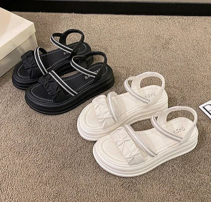 Outdoor Platform Sandals for Women New Breathable Fashion Woman Shoes Summer 2025 Comfortable Trending Pvc Designer Luxury Shoe