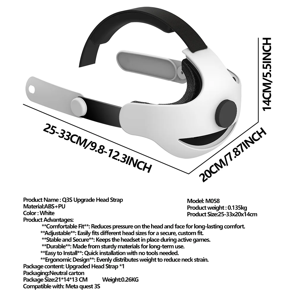 Reversible Elite Headset For Meta Quest 3s Ultra Lightweight Decompression Headset Adjustable Headband VR Headset