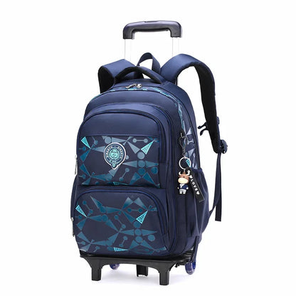 School Rolling Backpacks School bags for Boys Trolley bag with Wheels Waterproof Orthopedic School Bag Student Wheeled Backpack