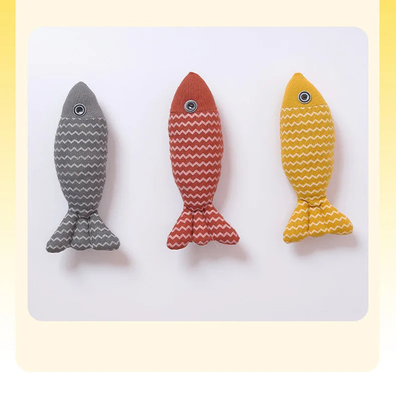 MADDEN Cat Fish Toy Cat Scratcher Catnip Toy Interactive Simulation Fish Cat Mint Fidget Toys Stuffed Playing Toy For Cat Kitten
