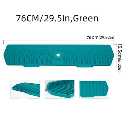 24/29.5inch Kitchen Sink Splash Guard,Silicone Draining Mat for Sink,Sink Protectors for Kitchen Sink Mat, Splash Guard Kitchen