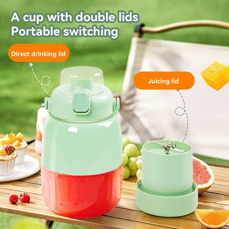 Portable Fruit Blender 800ml Multifunctional Electric Juicer Cup 10 Steel Blades Summer Milkshake Machine USB Rechargeable