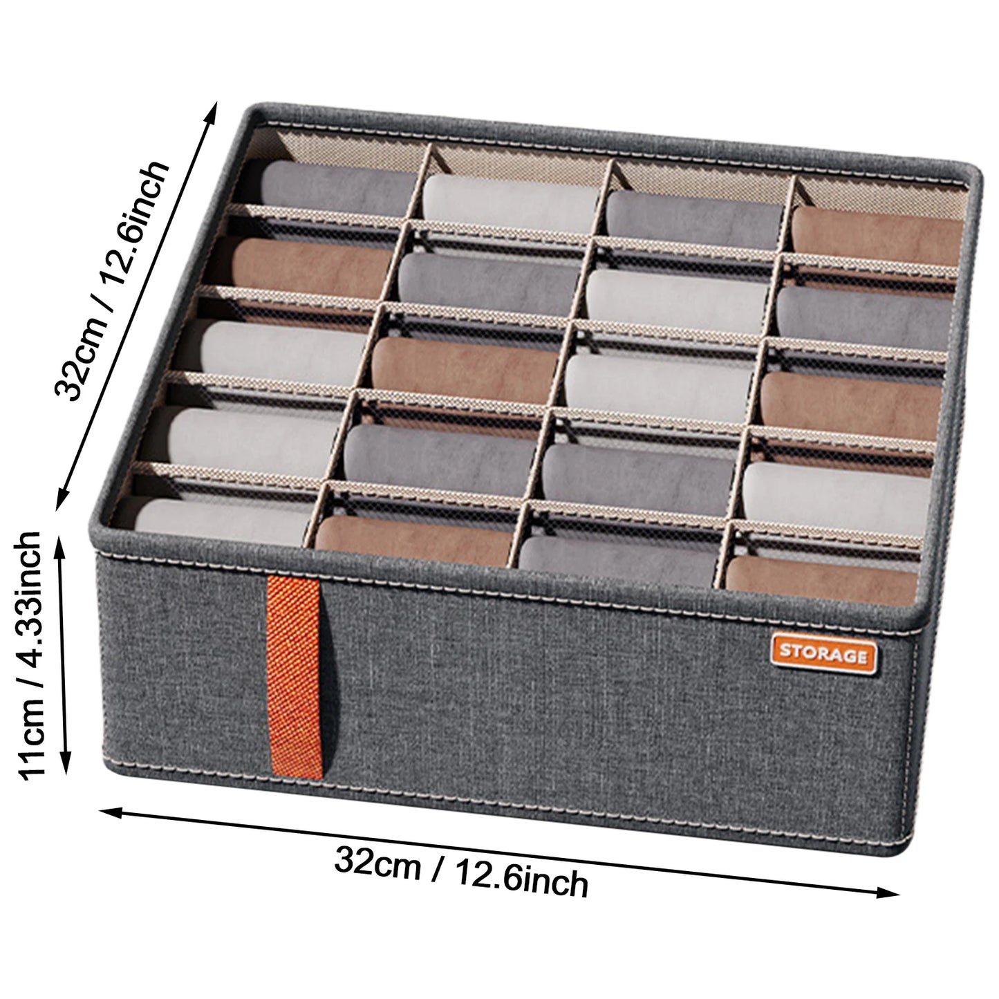 Wardrobe Clothes Organizer 6-20 Grids Clothes Trousers Jeans Storage Box Underwear Bra Socks Compartment Drawer Organizers boxes