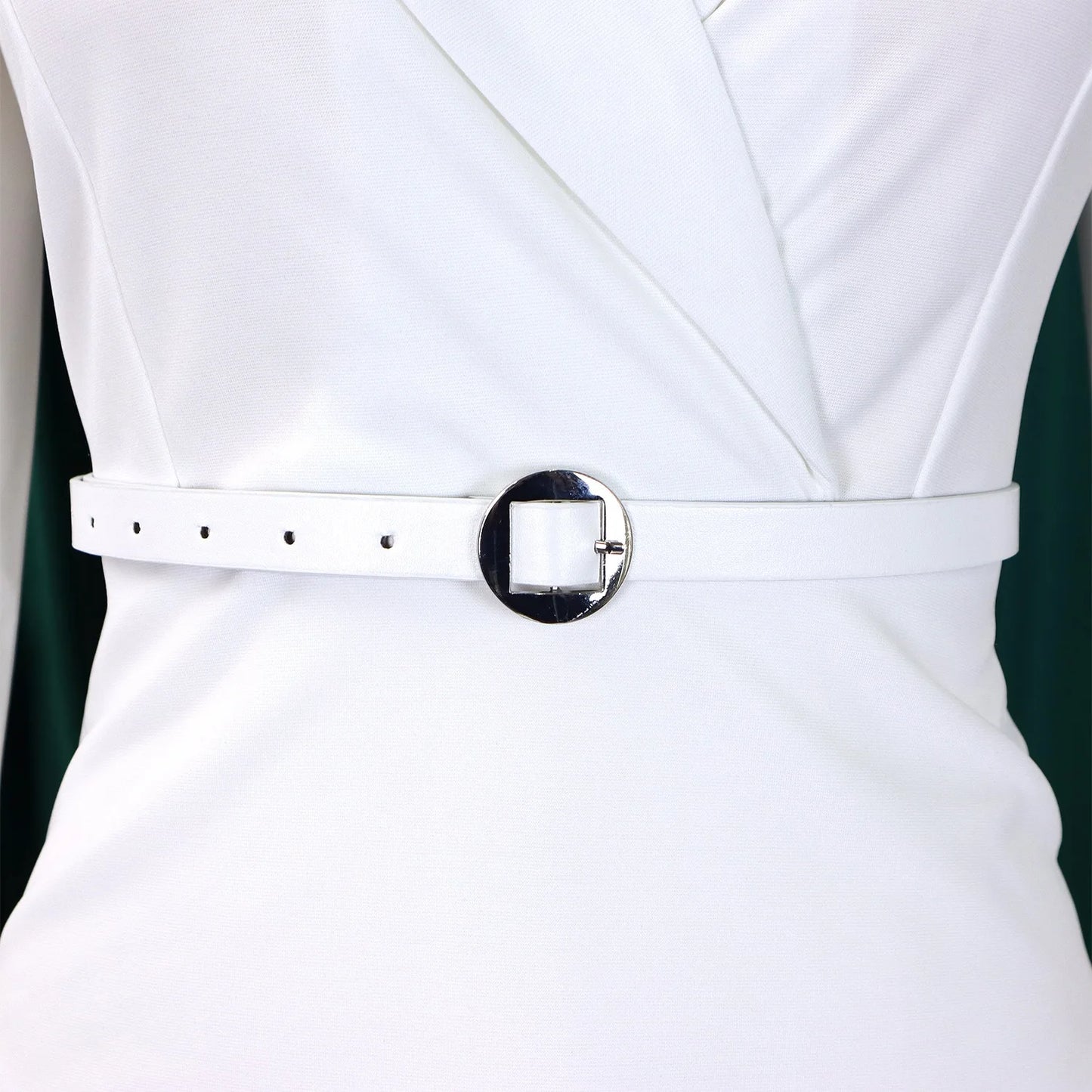 Elegant Office Dresses for Woman V Neck Full Sleeve Belt Waisted Sheath Package Hips Mid Calf Formal Business Work Wear Gowns OL