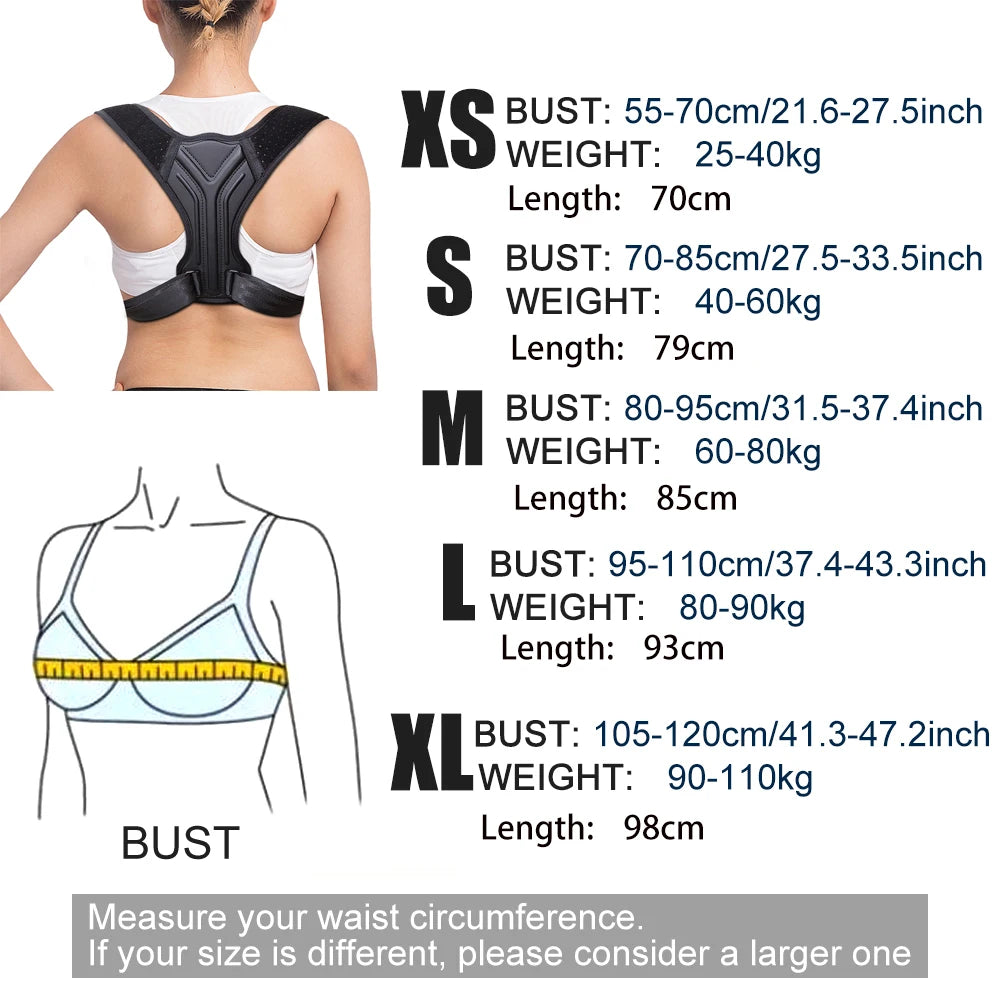 Posture Corrector for Men & Women - Adjustable Back Brace, Spine Support, Shoulder & Neck Alignment, Posture Straightener