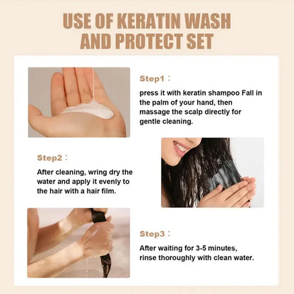 Collagen Keratin Hair Mask shampoos Dual Oil Control Moisturizer Conditioner Soft Smooth Frizz Damaged Repair Revitalize Hair