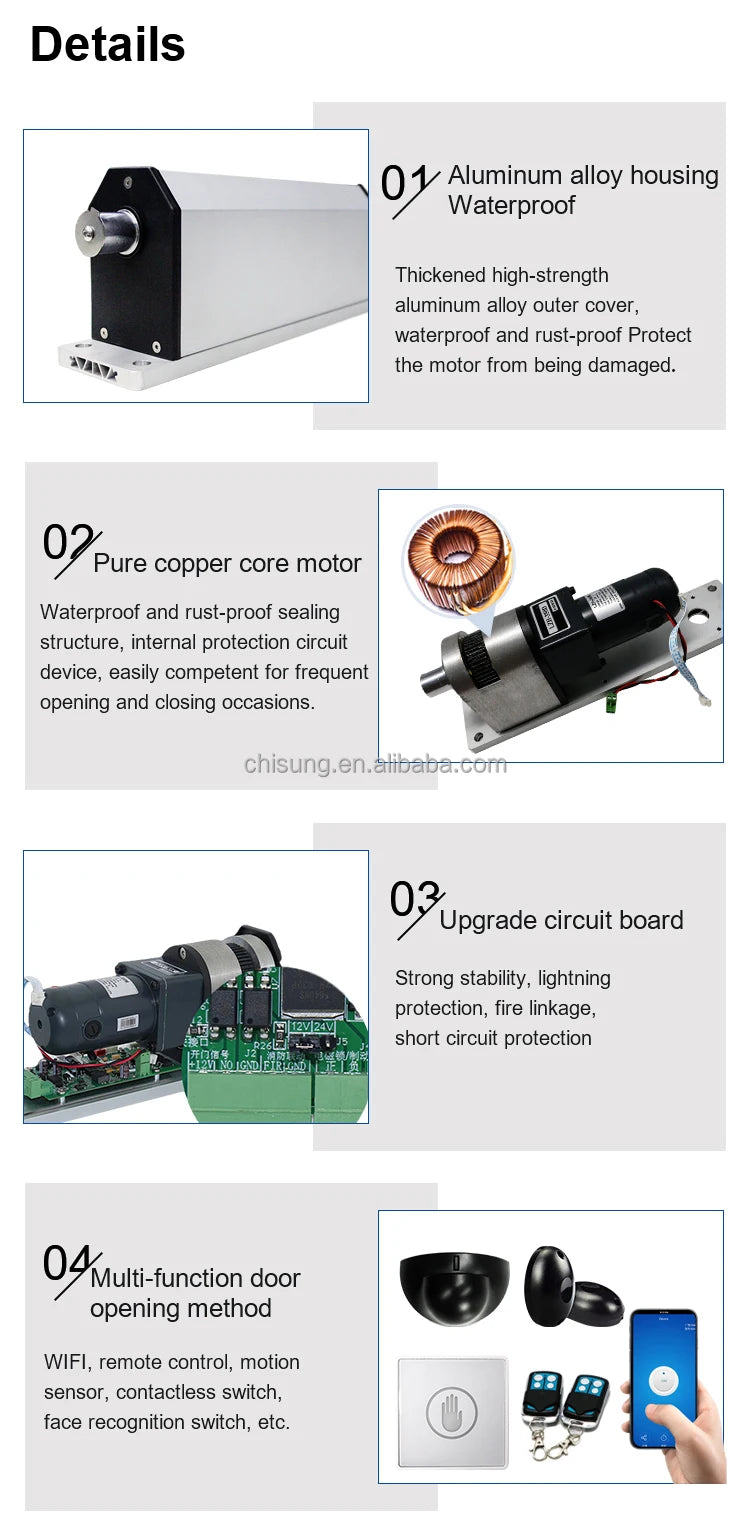 Popular Small Electric Swing Automatic Door Closer No Need Hand Side Mount Garage Door Opener For Home Courtyard Or Community