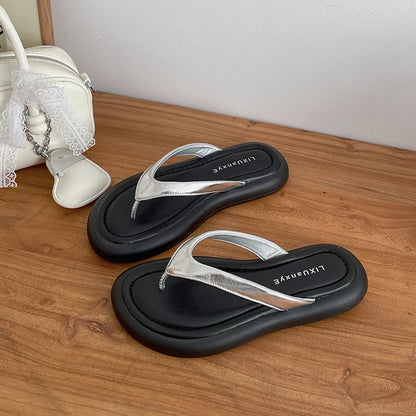 New Women's Summer Beach Flip Flops Slip-On Fashion Casual Vacation Slippers Soft Sole Footwear for Ladies