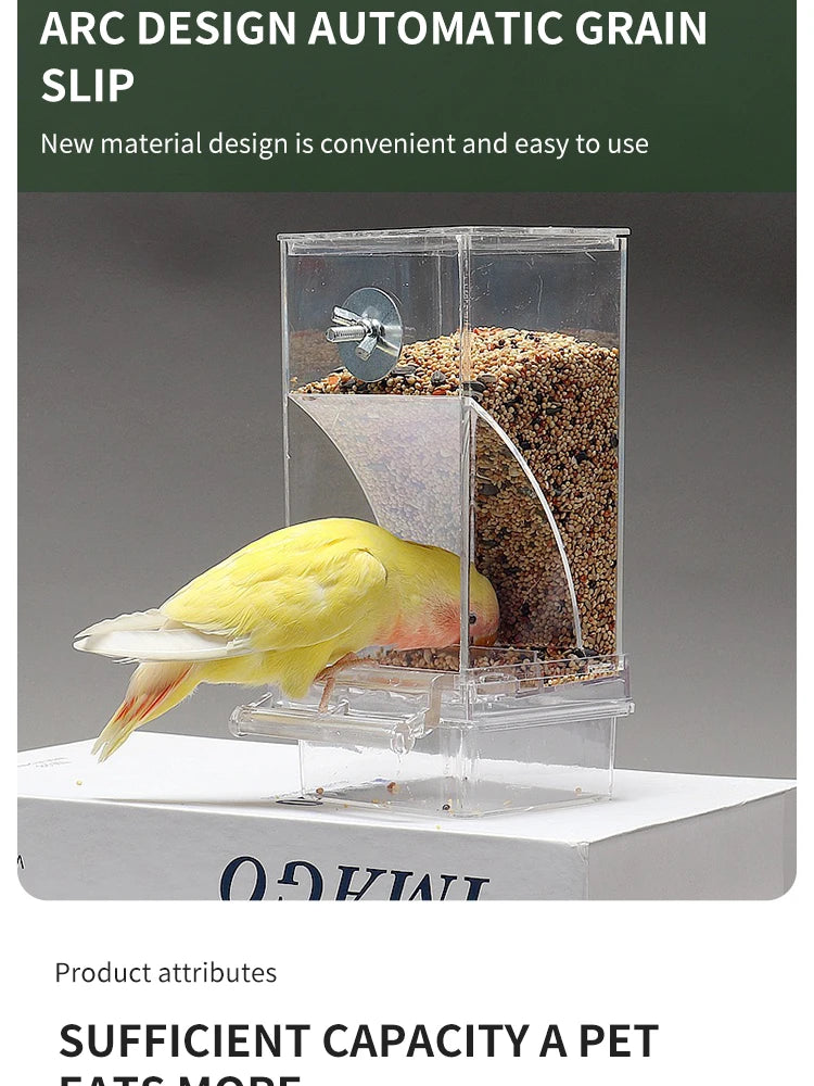 Parrot Bird FeederSpill-proof Automatic DispenserSplash-proof Outside FeederBird FeederTiger PeonyPhoenixBird Supplies