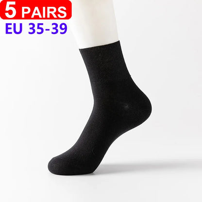 5Pairs Comfortable and Supportive Diabetic Socks for Men and Women Moisture wicking Cotton Fabric Non-binding Top Business Socks