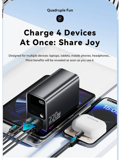 27000mAh Power Bank 100W PD QC3.0 Fast Charging External Spare Battery For iPhone 15 14 13 12 Xiaomi Macbook Air Laptop