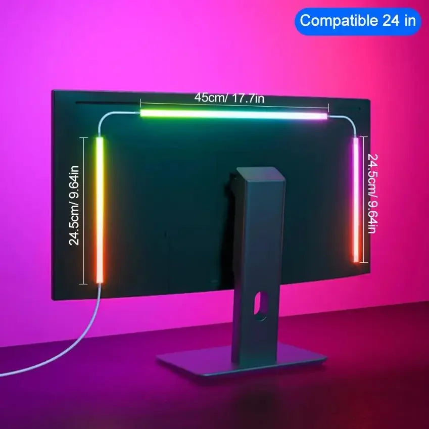 Smart LED Gaming Strip Light Computer Monitor Backlight Music Sync Strip Light RGBIC Light Screen USB Gaming Bedroom Decor Lamp