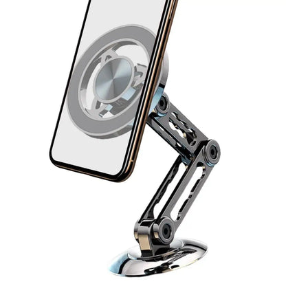 Magnetic Car Phone Holder Mount Ultra Magnetic Alloy Car Phone Mount Aluminum Alloy Long Arm Holder 360 Rotation Folding