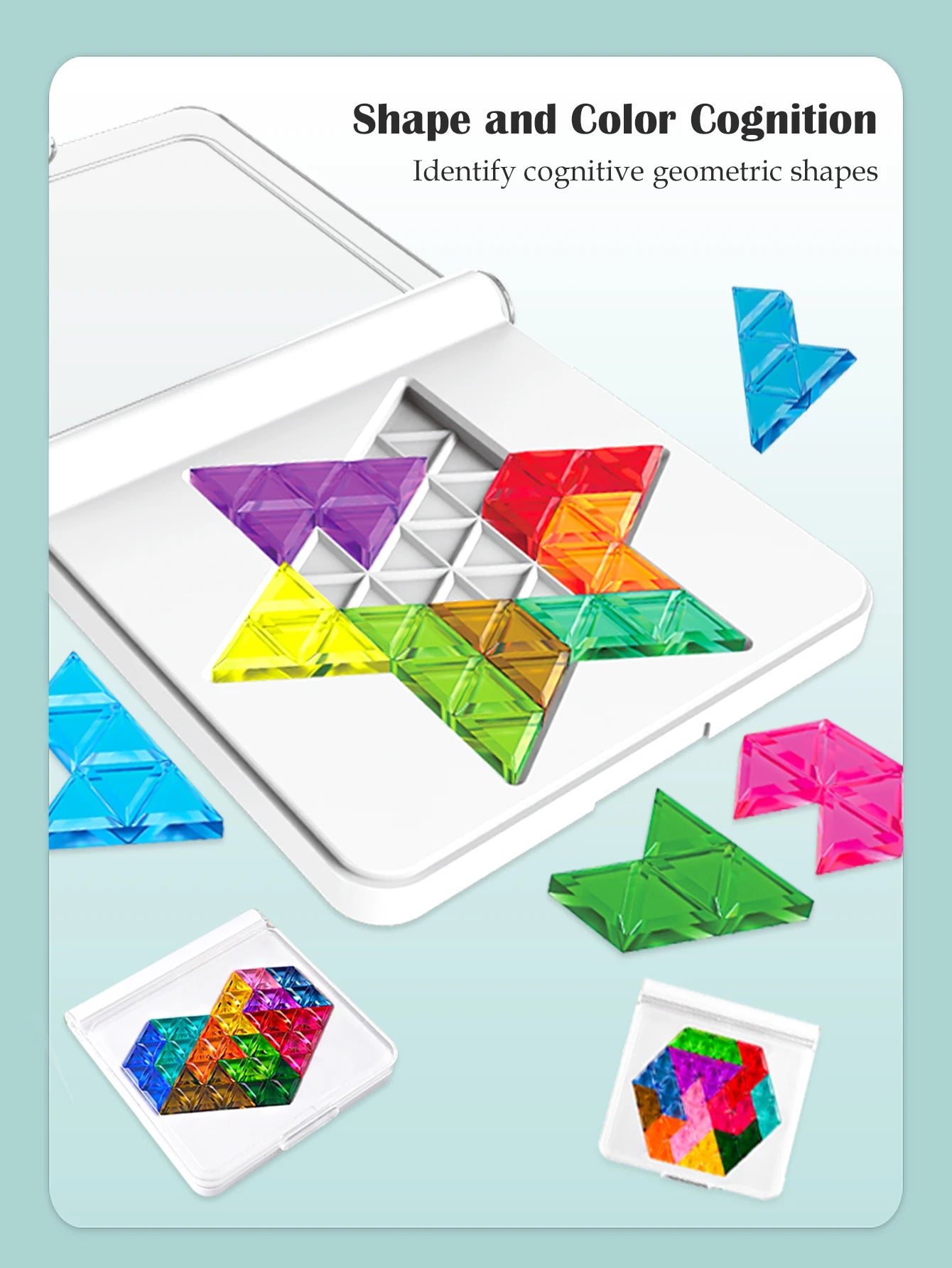 Puzzle Toys. Logical Thinking Training Fun Tabletop Games Multiple Shapes Colors, Advanced Level Gifts for Boys and Girls