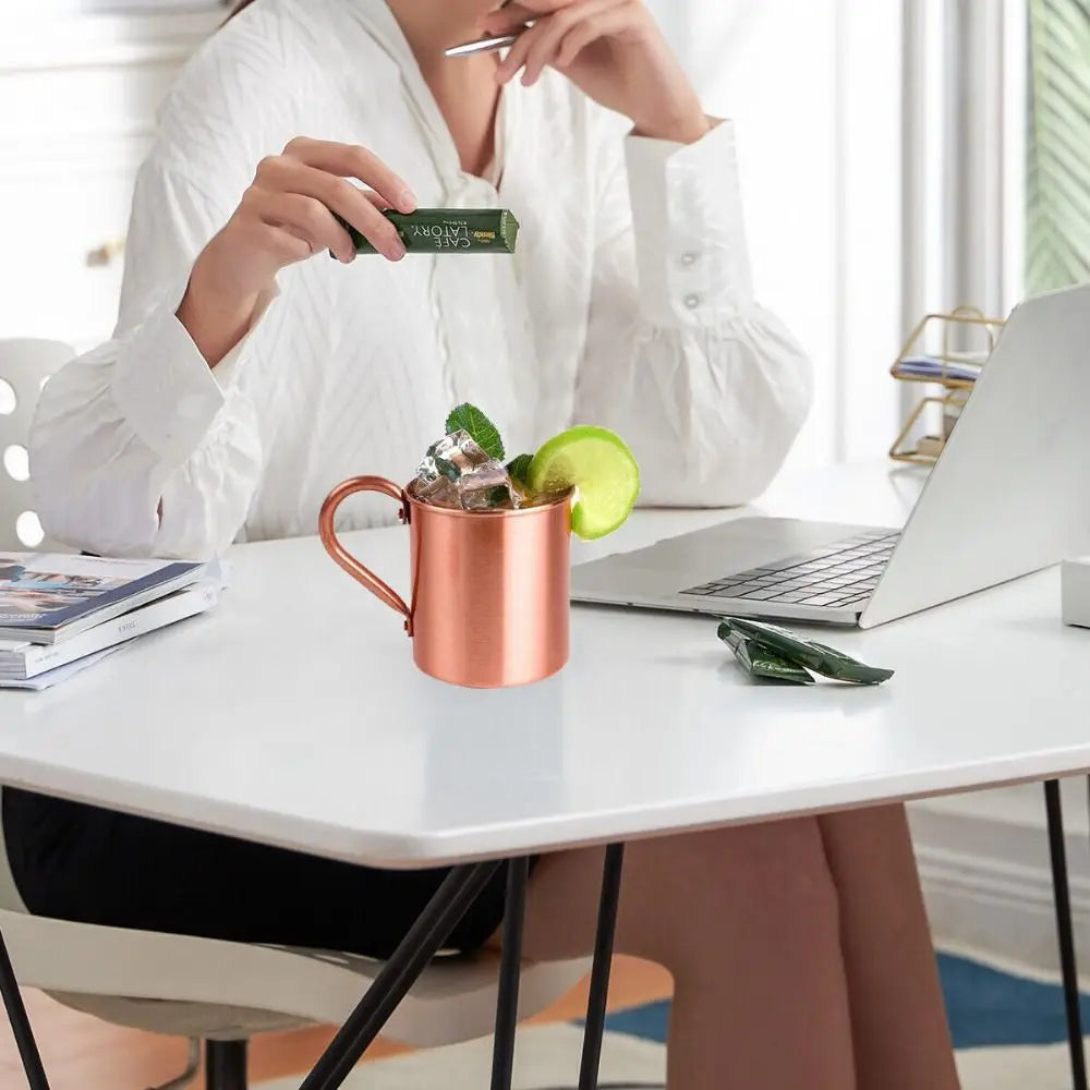 16OZ Pure Copper Cup Straight Handcrafted Moscow Mule Mugs Brushed Appearance Smooth Finish Mug Cup Mules Cocktails Coffee Beer