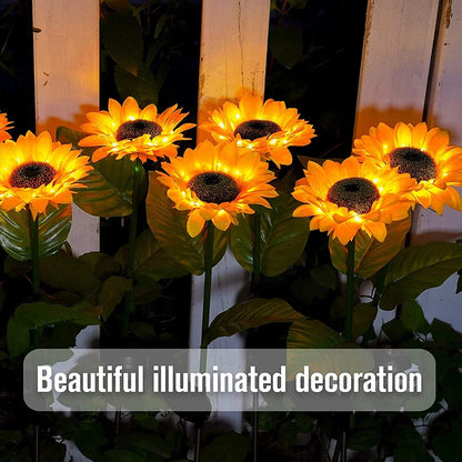 Simulated Outdoor Solar Sunflowers Smart Sense Garden Lights Yard Wedding Thanksgiving Decor Light Waterproof LED Lawn Light