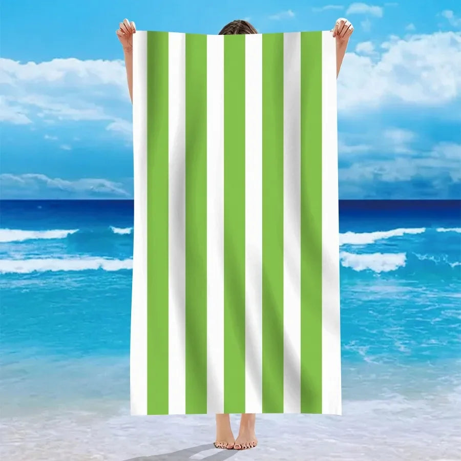 Beach in Style! Multicolor Striped Beach Towels for Sun-soaked Adventures Suitable for towels, bath towels, beach towels