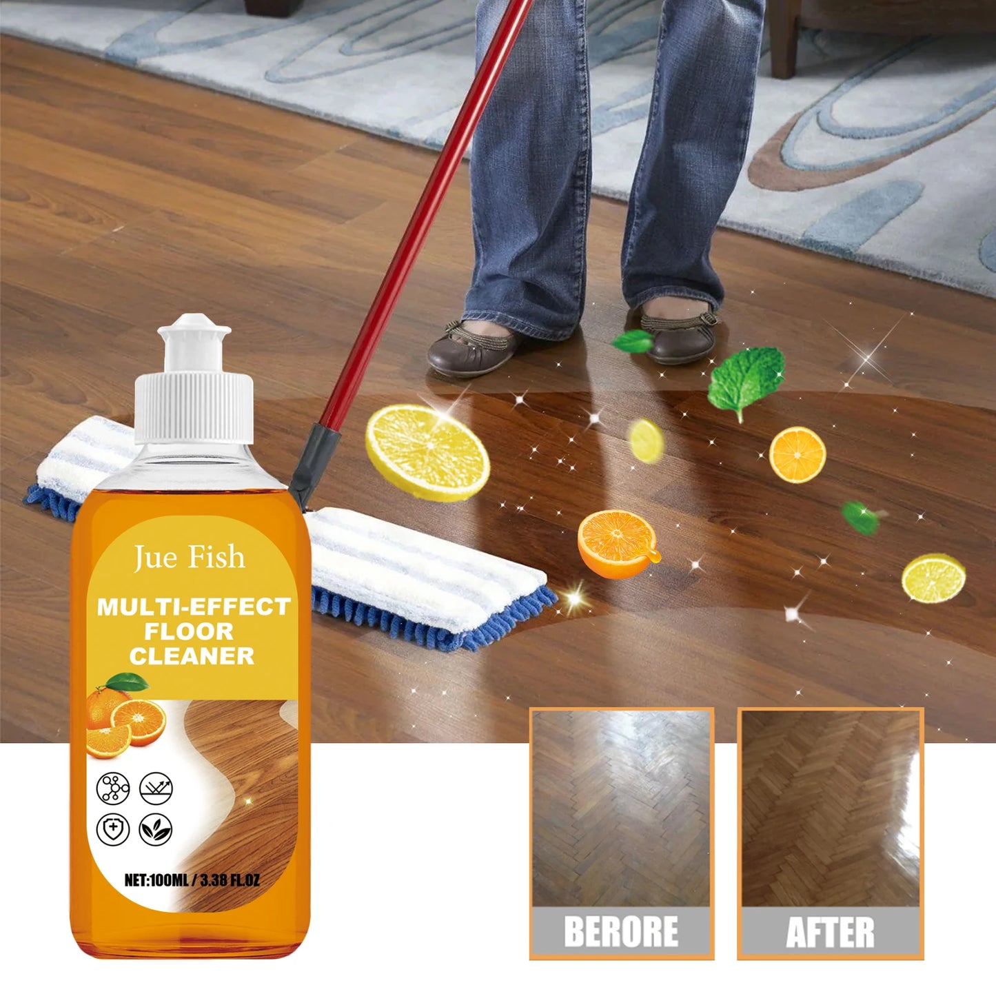 Wood Floor Brightening Cleaner Wood Stain Remover Floor Cleaning Polishing Liquid Repair Scratch Decontamination Floor Cleaner