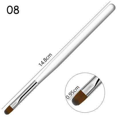 1-9PCS Nails Art Brush Pen 3D Tips Pattern Phototherapy Acrylic UV Gel Extension Builder Coating Painting Pen DIY Manicure Tools