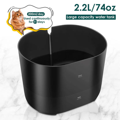 2.2L Cat Water Fountain Drinker USB Electric Mute Automatic Pet Water Dispenser Recirculate Filtering Drinker for Cats Pet